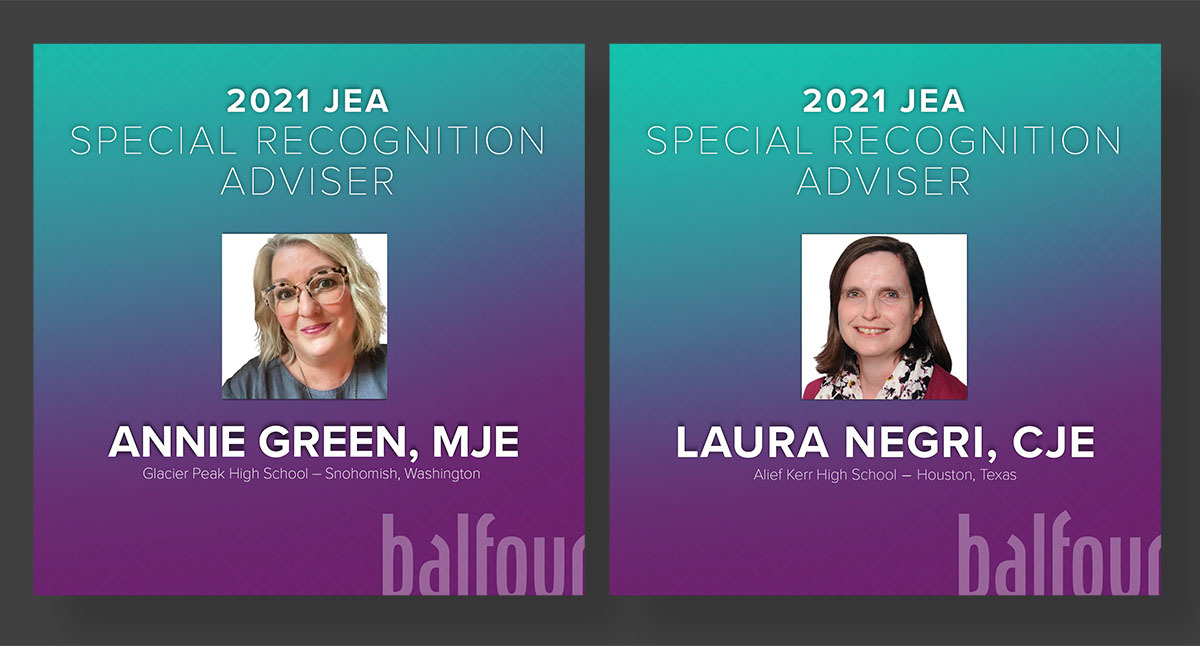 Green and Negri named 2021 JEA Special Recognition Yearbook Advisers